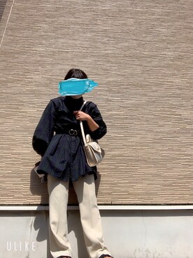 「LOWRYS FARM（ローリーズファーム）のセンタープレスカラーフレアパンツ　870189（その他パンツ）」を使った、7uki25さん（レディース・156cm）の秋コーディネート