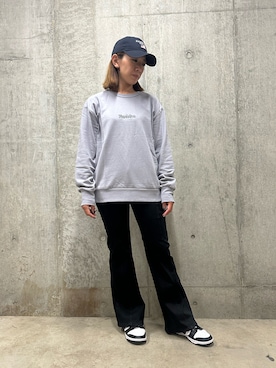 「NEW ERA（ニューエラ）の直営店限定/×ニューエラ ポロキャップ USA国旗/ AVIREX×NEW ERA 9TWENTY POLO CAP（キャップ、ブルー系）」を使った、Mizukiさん（レディース・158cm）の秋コーディネート
