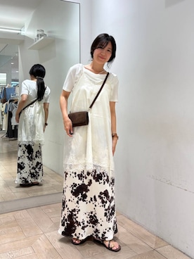 「LOWRYS FARM（ローリーズファーム）のストレッチサテンスカート　 290120（スカート、その他）」を使った、kazuponさん（レディース・153cm）の夏コーディネート