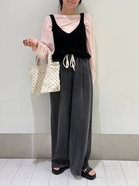 「LOWRYS FARM（ローリーズファーム）のＬＦＢＡＳＩＣＴＯＴＥ　323726（ショルダーバッグ、その他）」を使った、kazuponさん（レディース・153cm）の春コーディネート