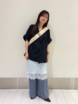 「LOWRYS FARM（ローリーズファーム）のアイテム（ジャケット/アウター）」を使った、kazuponさん（レディース・153cm）の春コーディネート