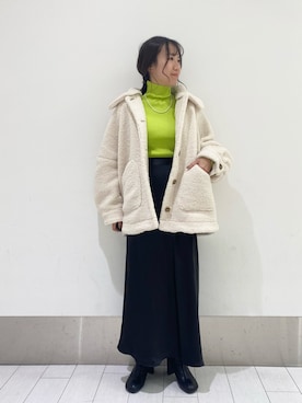 「LOWRYS FARM（ローリーズファーム）のストレッチヒールブーツ　851418（ブーツ）」を使った、kazuponさん（レディース・153cm）の冬コーディネート