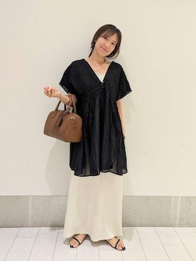 シャーリングチュニックフレンチスリーブ 581468を使った人気