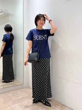 「LOWRYS FARM（ローリーズファーム）のメタルバレッタ　265411（バレッタ/ヘアクリップ、ゴールド系）」を使った、kazuponさん（レディース・153cm）の春コーディネート