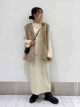 「ローリーズファーム(LOWRYS FARM)」｜「アイテム（その他アウター）」を使った、kazuponさん（レディース・153cm）の冬コーディネート