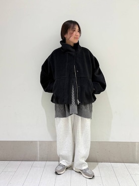 「アイテム（スウェットパンツ）」を使った、kazuponさん（レディース・153cm・30代）の冬コーディネート