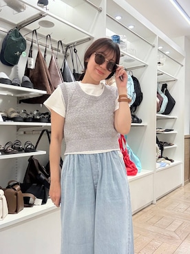 「LOWRYS FARM（ローリーズファーム）の【UVカット率 99%以上】サングラス 636379（サングラス、その他）」を使った、kazuponさん（レディース・153cm）の春コーディネート