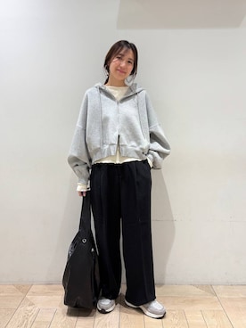 「アイテム（パーカー）」を使った、kazuponさん（レディース・153cm・30代）の冬コーディネート