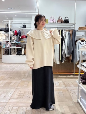 「LOWRYS FARM（ローリーズファーム）のＢＩＧカラーニットＬＳ　600397（ニット/セーター）」を使った、kazuponさん（レディース・153cm）の冬コーディネート