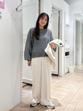 「アイテム（スラックス）」を使った、kazuponさん（レディース・153cm・30代）の冬コーディネート