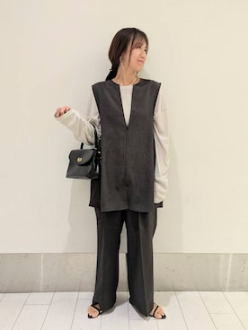 「アイテム（スラックス）」を使った、kazuponさん（レディース・153cm）の夏コーディネート