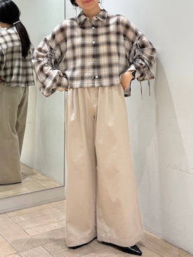 「LOWRYS FARM（ローリーズファーム）のメタルバレッタ　265411（バレッタ/ヘアクリップ、ゴールド系）」を使った、kazuponさん（レディース・153cm）の春コーディネート