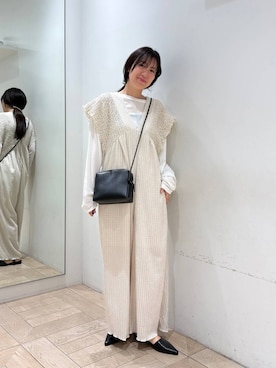 「LOWRYS FARM（ローリーズファーム）のメタルバレッタ　265411（バレッタ/ヘアクリップ、ゴールド系）」を使った、kazuponさん（レディース・153cm）の春コーディネート