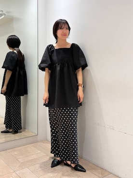 「LOWRYS FARM（ローリーズファーム）のメタルバレッタ　265411（バレッタ/ヘアクリップ、ゴールド系）」を使った、kazuponさん（レディース・153cm）の春コーディネート