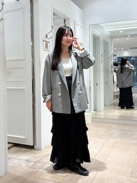 「LOWRYS FARM（ローリーズファーム）のインヒールスニーカー　578723（スニーカー、ブラック系）」を使った、kazuponさん（レディース・153cm）の春コーディネート