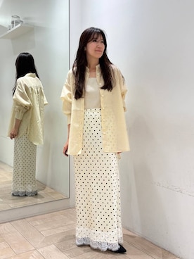 「LOWRYS FARM（ローリーズファーム）のソウバリスクエアタンクトップ　294378（タンクトップ、シルバー系）」を使った、kazuponさん（レディース・153cm）の春コーディネート