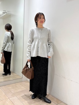 「アイテム（カーディガン/ボレロ）」を使った、kazuponさん（レディース・153cm）の冬コーディネート