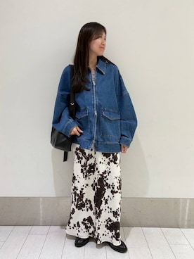 「アイテム（デニムジャケット）」を使った、kazuponさん（レディース・153cm・30代）の秋コーディネート