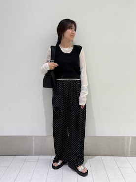 「アイテム（ネックレス、ベージュ系）」を使った、kazuponさん（レディース・153cm）の春コーディネート