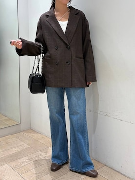 「アイテム（テーラードジャケット）」を使った、kazuponさん（レディース・153cm・30代）の秋コーディネート