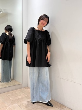 「LOWRYS FARM（ローリーズファーム）のメタルバレッタ　265411（バレッタ/ヘアクリップ、ゴールド系）」を使った、kazuponさん（レディース・153cm）の春コーディネート