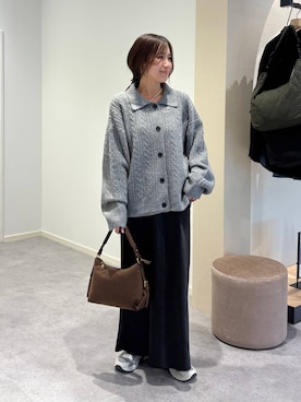 「LOWRYS FARM（ローリーズファーム）の【500mlペットボトル収納可】２ＷＡＹワンショルダーＢＡＧ　1051651（ハンドバッグ、ブラウン系）」を使った、kazuponさん（レディース・153cm）の秋コーディネート