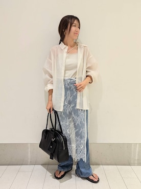 「アイテム（ボストンバッグ）」を使った、kazuponさん（レディース・153cm・30代）の夏コーディネート