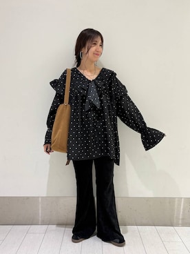 「アイテム（ピアス（両耳用））」を使った、kazuponさん（レディース・153cm・30代）の秋コーディネート