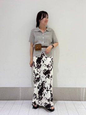 「LOWRYS FARM（ローリーズファーム）のストレッチサテンスカート　 290120（スカート、その他）」を使った、kazuponさん（レディース・153cm）の春コーディネート