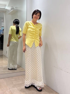「LOWRYS FARM（ローリーズファーム）のカンドウフィットグルカサンダル 638120（サンダル、シルバー系）」を使った、kazuponさん（レディース・153cm）の夏コーディネート