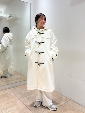 「アイテム（ダッフルコート）」を使った、kazuponさん（レディース・153cm）の冬コーディネート