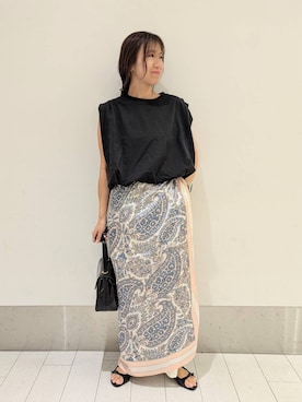 「アイテム（バンダナ/スカーフ）」を使った、kazuponさん（レディース・153cm）の夏コーディネート