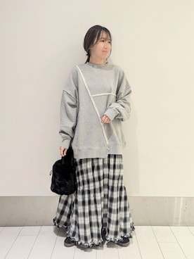 「アイテム（スウェット）」を使った、kazuponさん（レディース・153cm・30代）の冬コーディネート