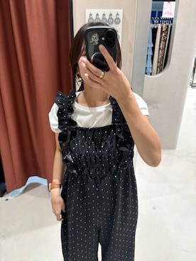 「LOWRYS FARM（ローリーズファーム）の【接触冷感】ベーシックノースリーブ　1043004（Tシャツ/カットソー、ホワイト系）」を使った、kazuponさん（レディース・153cm）の夏コーディネート