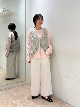 「LOWRYS FARM（ローリーズファーム）のメタルバレッタ　265411（バレッタ/ヘアクリップ、ゴールド系）」を使った、kazuponさん（レディース・153cm）の春コーディネート