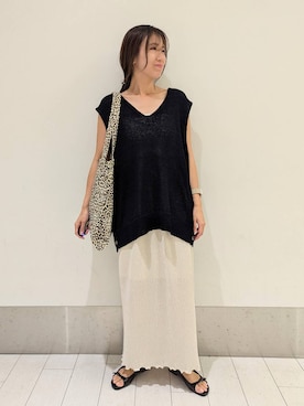 「アイテム（ベスト）」を使った、kazuponさん（レディース・153cm・30代）の夏コーディネート