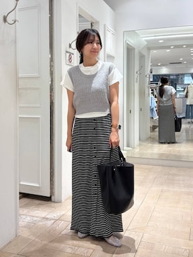「アイテム（トートバッグ）」を使った、kazuponさん（レディース・153cm・30代）の夏コーディネート