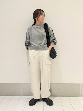 「アイテム（カーゴパンツ）」を使った、kazuponさん（レディース・153cm）の冬コーディネート