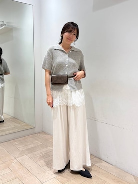 「LOWRYS FARM（ローリーズファーム）のニットパンプス 635642（パンプス、ブラック系）」を使った、kazuponさん（レディース・153cm）の春コーディネート