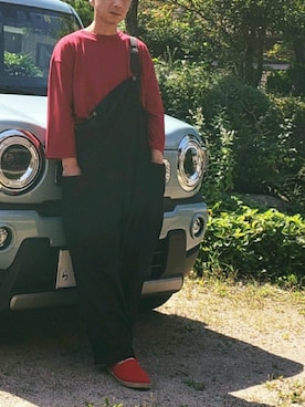 「COOKMAN（クックマン）のアイテム（サロペット/オーバーオール）」を使った、ヨッシーさん（メンズ・168cm）の夏コーディネート