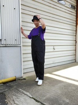 「COOKMAN（クックマン）のアイテム（サロペット/オーバーオール）」を使った、ヨッシーさん（メンズ・168cm）の夏コーディネート