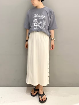 「SEVENDAYS=SUNDAY（セブンデイズサンデイ）のアイテム」を使った、ふじやさん（レディース・161cm）の夏コーディネート