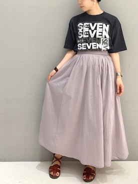 「SEVENDAYS=SUNDAY（セブンデイズサンデイ）のアイテム」を使った、ふじやさん（レディース・161cm）の夏コーディネート