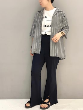 「SEVENDAYS=SUNDAY（セブンデイズサンデイ）のアイテム」を使った、ふじやさん（レディース・161cm）の夏コーディネート