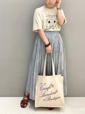 「SEVENDAYS=SUNDAY（セブンデイズサンデイ）のアイテム」を使った、ふじやさん（レディース・161cm）の夏コーディネート