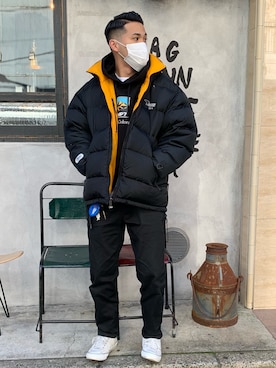 「CAMP7（キャンプセブン）のアイテム（パンツ）」を使った、ゆーぞさん（メンズ・175cm）の冬コーディネート