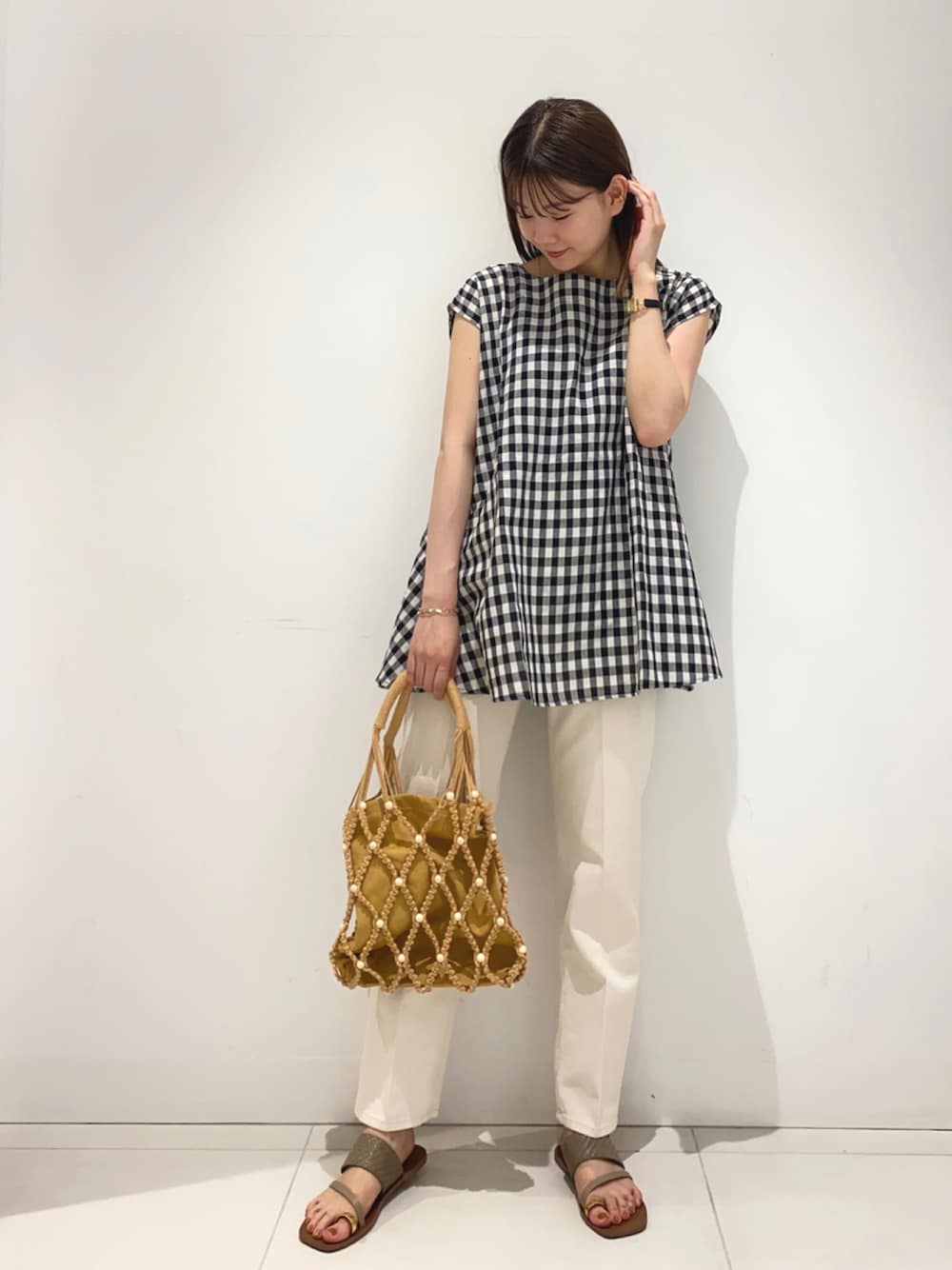 URBAN RESEARCH DOORS - 新品タグ付◉ リネン混ギンガムチェック