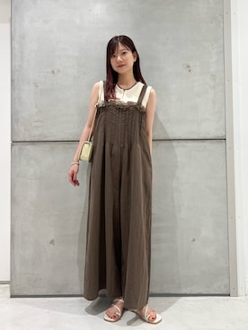 「URBAN RESEARCH DOORS（アーバンリサーチドアーズ）のメタルリングフラットサンダル（サンダル、グレー系）」を使った、yamakanaさん（レディース・163cm）の夏コーディネート
