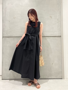 「URBAN RESEARCH DOORS（アーバンリサーチドアーズ）のカッティングサンダル（サンダル、ブラウン系）」を使った、yamakanaさん（レディース・163cm）の夏コーディネート