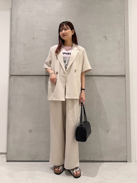 「きれいめイージーパンツコーデ」｜yamakanaさん（レディース・163cm）の夏コーディネート